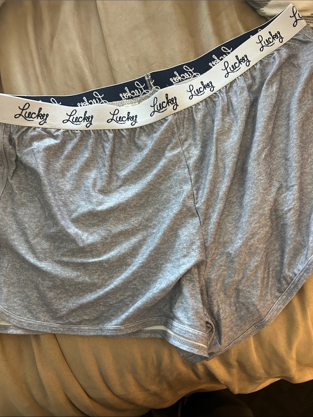 Lucky Brand Gray Boxer Shorts with White Logo Waistband